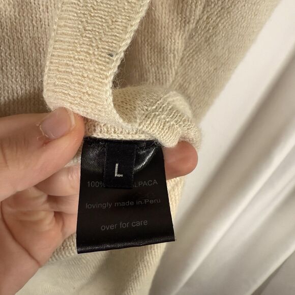 Rachel Comey Baby Alpaca Dress Women's Large Ivory Long Sleeve Side Cutouts - Picture 8 of 14